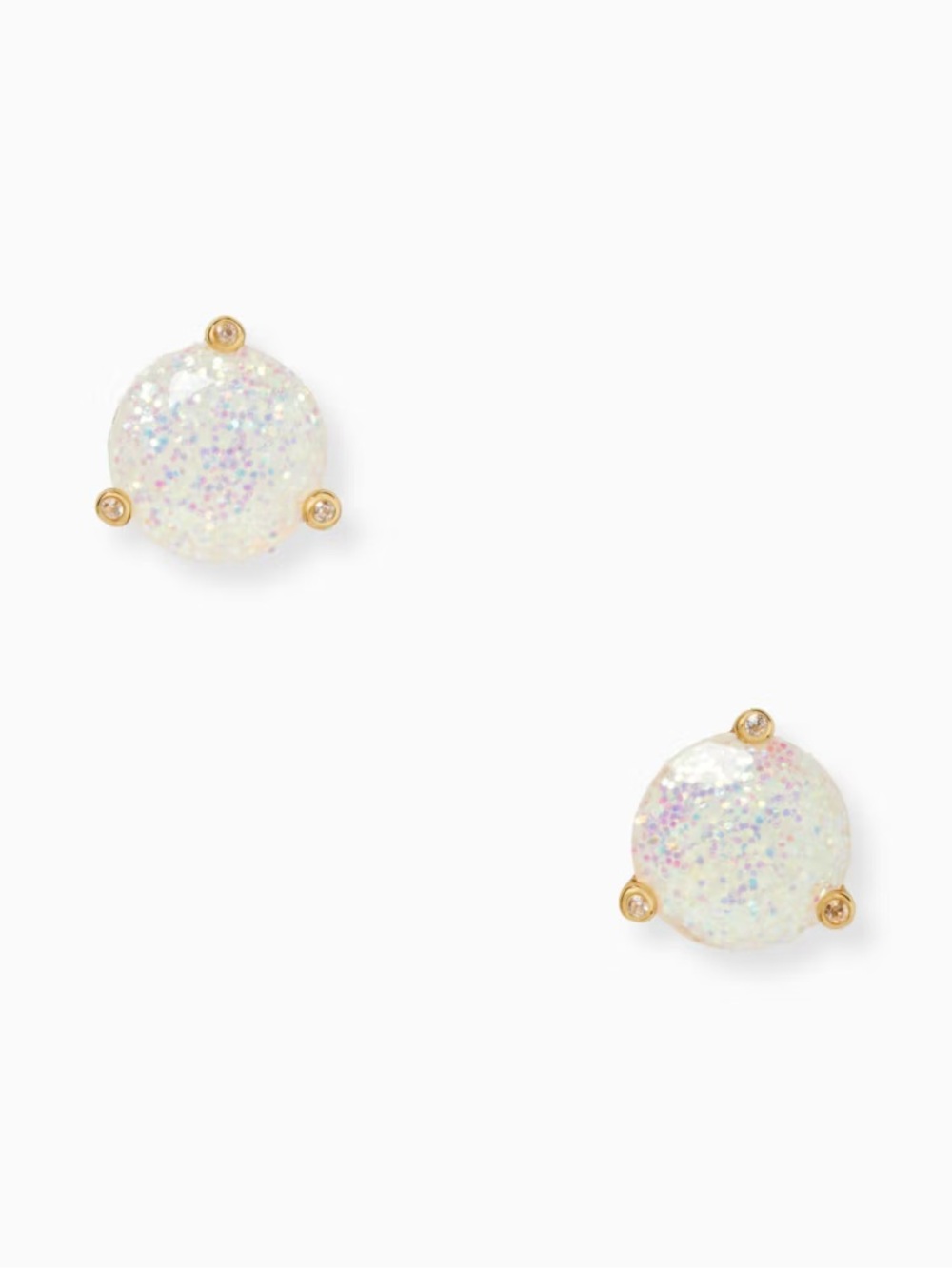 Kate Spade Rise and Shine Opal Glitter Stud Earrings Gold-Tone